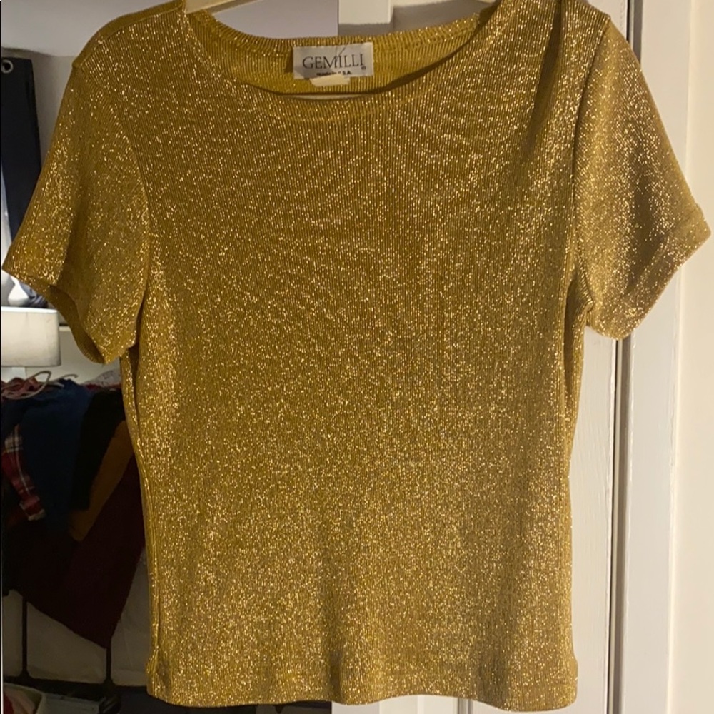 Vintage metallic gold sweater tee